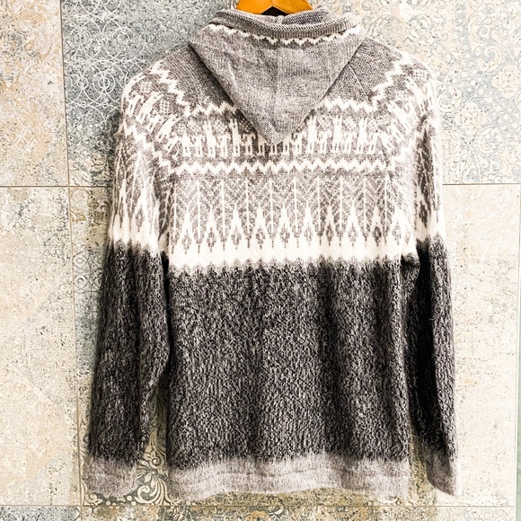 NWOT Peruvian Unisex Handmade ALPACA Full Zip Hooded Sweater, Size S/M - Picture 2 of 2